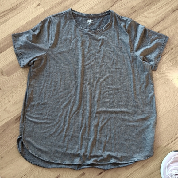 Black pinstripe Land's End UPF Curved Hem Tunic NWOT Size 1X - Picture 2 of 4